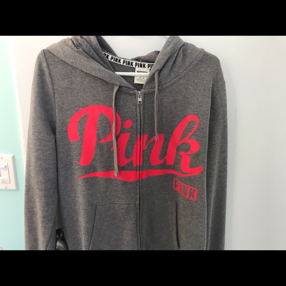 PINK Grey & pink hoodie